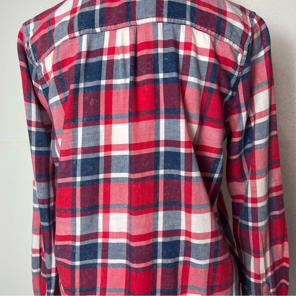 Universal Thread Red Blue Checkered Plaid Button Up Shirt Size XS - Picture 6 of 17